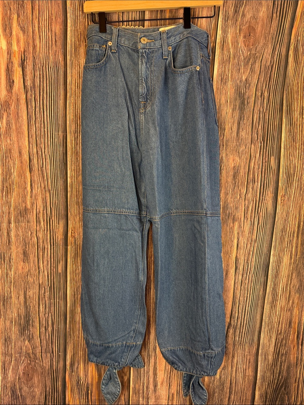 7 For All Mankind Blue Tie-Hem Jeans